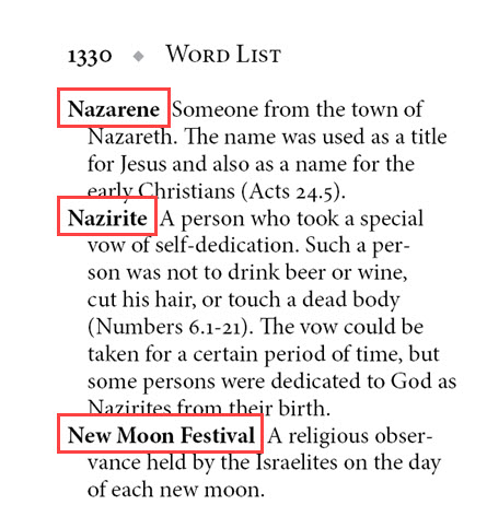 Glossary/Word List (GNT)