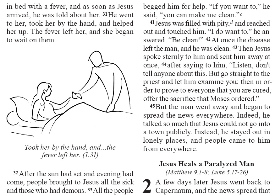 Mark 1.31 (GNT)