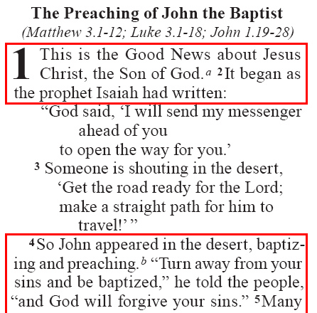 Mark 1.1-4 (GNT)