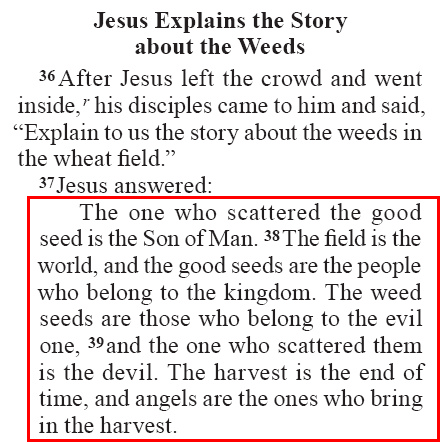 Matthew 13.37-39 (CEV)
