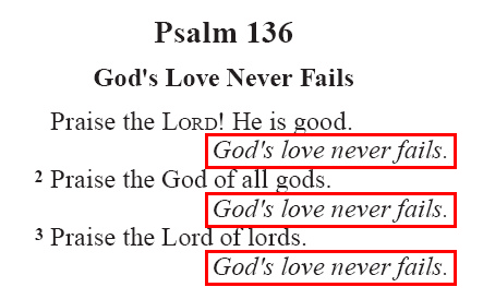 Psalm 136.1-3 (CEV)