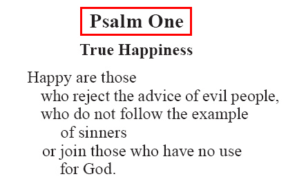 Psalm 1 (GNT - markup adapted - specific chapter label)