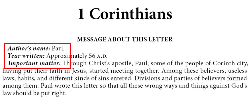 1 Corinthians Introduction