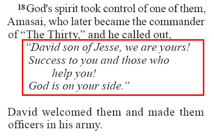 1 Chronicles 12.18 (GNT)